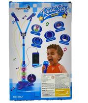 Microfone Duplo Pedestal Com Luz Infantil - Importway