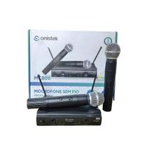 Microfone Duplo Profissional Vhf sem Fio