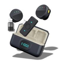 Microfone Duplo Q8 Sem Fio Usb-c / Lightning Para Smartphone