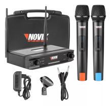 Microfone Duplo S/ Fio Novik Unk330 UHF Bivolt Case Cachimbo