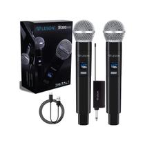 Microfone Duplo Sem Fio de Mão Dinâmico Profissional Karaokê LS302 Leson - 2AM002307