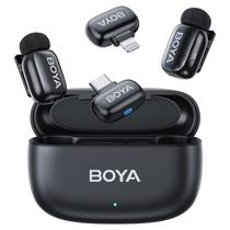 Microfone Duplo Sem Fio Lapela Boya Mini-12 Para Iphone E Android