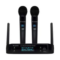Microfone Duplo sem Fio LS962 Preto 96 Canais Profissional Leson - 2AMLS962P