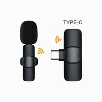 Microfone Duplo Sem Fio Profissional De Lapela Usb Type C