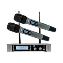 Microfone Duplo Sem Fio TSI-1500 Uhf 800 Canais