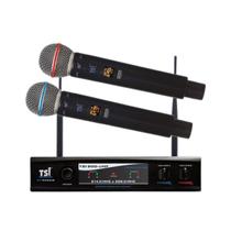 Microfone Duplo Sem Fio TSI-900 Uhf Dinâmico Supercardióide