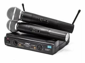 Microfone Duplo Sem Fio Uhf/vhf Preto Karaokê Profissional Alta Qualidade Wireless 60 Metros C/ Garantia e Nota Fiscal