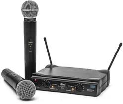 Microfone Duplo Sem Fio UHF Wireless Profissional