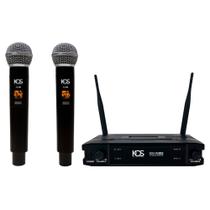 Microfone Duplo UHF Sem Fio Kadosh K392M Bastão Profissional
