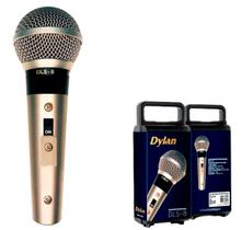 Microfone dylan com chave champanhe dls-8