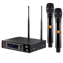 Microfone dylan d-9000s sem fio duplo profissional uhf