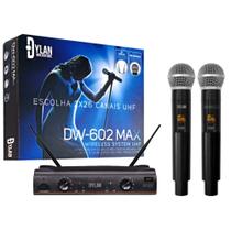 Microfone Dylan DW-602 MAX - Sem Fio UHF Duplo - ORIGINAL