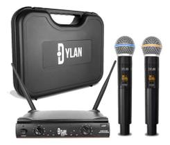 Microfone Dylan Dw602 Max S/ Fio 2 Bastões Wireless Uhf Sys Instrumento Palestra Casamento Karaokê