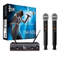 Microfone Dylan s/ fio duplo Multi frequencia DW-602/MAX - 26 canais