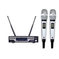 Microfone dylan sem fio d-8000s white uhf 2 bastoes com case