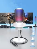 Microfone Fifine A8 RGB USB - Branco Microfone Fifine A8 RGB USB - Branco