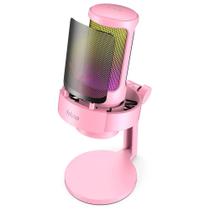 Microfone Fifine A8P Ampligame Condenser Cardioid RGB Rosa