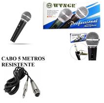Microfone Fio Dinâmico Profissional Metal Cabo 5mts Pesado - WVNGR-EMB-ECOMMERCE-