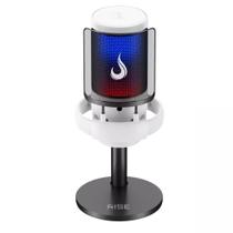 Microfone Gamer Branco Rise Mode Elite 05 RGB Redutor de Ruído USBC