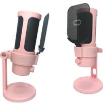 Microfone Gamer Condensador( Rosa) Tomate Modelo MT-1070R Luz Led Rgb interna