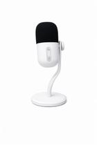 Microfone Gamer Condensador Star Import MK06 USB Branco RGB Cardioide PC Streaming Podcast Plug and Play Botão Mute White Edition