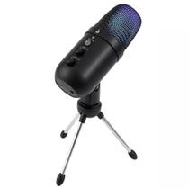 Microfone gamer de mesa rise mode elite 01, rgb, p3 e usb-c, preto - rm-me-01-b