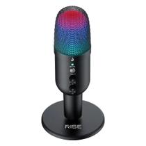 Microfone Gamer De Mesa Rise Mode Elite 04 RGB P3/USB-C Preto - RM-ME-04-B Microfone Gamer De Mesa Rise Mode Elite 04 RGB P3/USB-C Preto - RM-ME-04-B