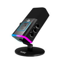 Microfone Gamer De Mesa Rise Mode Noisy Cube 01, RGB, USB, Preto - RM-MNC-01-B Microfone Gamer De Mesa Rise Mode Noisy Cube 01, RGB, USB, Preto - RM-MNC-01-B