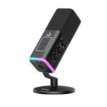Microfone Gamer De Mesa Rise Mode Noisy Cube 01, RGB, USB, Preto - RM-MNC-01-B Microfone Gamer De Mesa Rise Mode Noisy Cube 01, RGB, USB, Preto - RM-MNC-01-B
