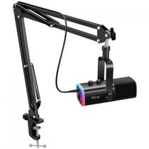 Microfone Gamer Fifine AM8T, RGB, USB/XLR, Preto, Com Braço Articulado Microfone Gamer Fifine AM8T, RGB, USB/XLR, Preto, Com Braço Articulado