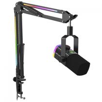 Microfone Gamer Fifine AmpliGame AM8PROT, RGB, USB/XLR, Preto, Com Braço Articulado Microfone Gamer Fifine AmpliGame AM8PROT, RGB, USB/XLR, Preto, Com Braço Articulado