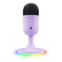 Microfone Gamer GXTrust 234P Yunix, RGB, Compacto, Filtro Pop Integrado, Botão de Mudo, USB, Roxo - 25375