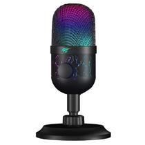 Microfone Gamer Havit Gk52 Usb Condensador Rgb Stream Gravação Pc Notebook Mesa