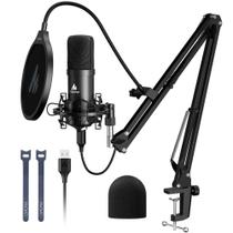Microfone Gamer Maono AU-A04, USB, Pop Filter, Com Braço Articulavel, Preto - AU-A04