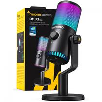Microfone Gamer Maono DM30, RGB, USB, Condensador, Preto