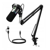 Microfone Gamer Maono PD200XS RGB, Braço Articulado, Preto USB/XLR