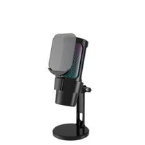 Microfone Gamer Profissional Condensador De Mesa Led Rgb Fire Phoenix Bk806c Preto