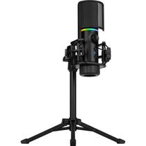 Microfone Gamer RGB MIC TRIPOD c/ Tripé Ajustável Preto STREAMPLIFY