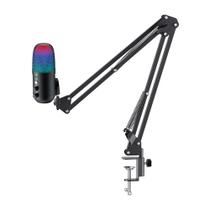 Microfone Gamer Rise Mode Elite 04 RGB, Com Suporte de Mesa, Conexão P3 e USB-C, Plug & Play, Preto - RM-ME-04-B Microfone Gamer Rise Mode Elite 04 RGB, Com Suporte de Mesa, Conexão P3 e USB-C, Plug & Play, Preto - RM-ME-04-B