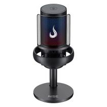 Microfone Gamer Rise Mode Elite 05 RGB, USB-C, Condensador, Filtro Anti-Ruído, Preto - RM-ME-05-B