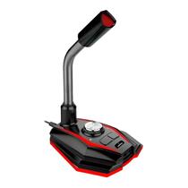 Microfone Gamer USB Mesa Omnidirecional com LED para PC