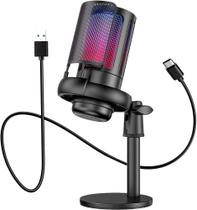 Microfone Gamer USB RGB MT-1060R Preto