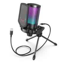 Microfone Gaming Condensador Usb Fifine Ampligame A6v Rgb
