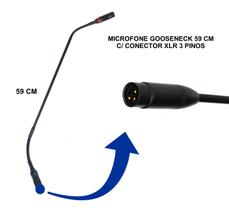 Microfone Gooseneck Sem Base,59 Cm P/Púlpito Igreja Palestra