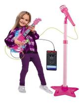Microfone Guitarra Infantil Menina Amplificador Mp3 Celular