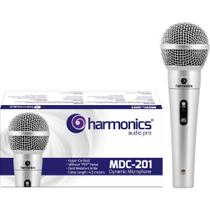 Microfone Harmonics MDC201 Dinâmico Supercardióido Prata Cabo 4,5 Mts