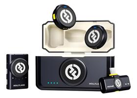 Microfone Hollyland Lark M2 Mini Combo Sem Fio Preto Microfone Hollyland Lark M2 Mini Combo Sem Fio Preto