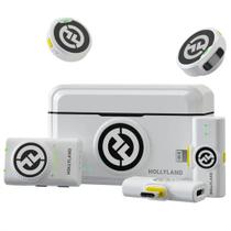 Microfone Hollyland Lark M2 Wireless Lavalier - Combo Lightning/Type-C Branco