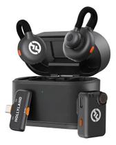 Microfone Hollyland Lark M2s Mini Combo Duo Sem Fio Preto