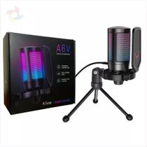 Microfone Importado Gamer Lives Estudio Fifine av6 - USB - RGB - Preto